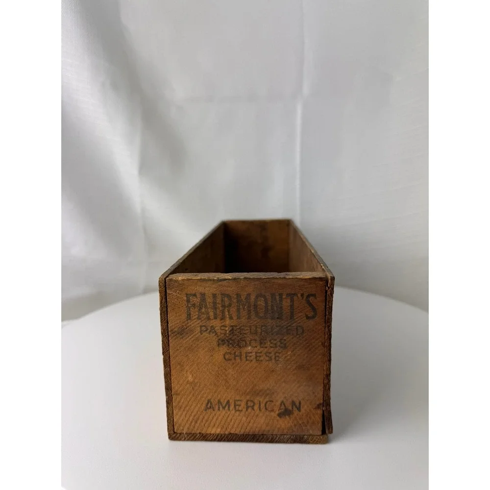 Vintage Fairmont's 5 LB Process Cheese Wooden Box American Cheese Advertising